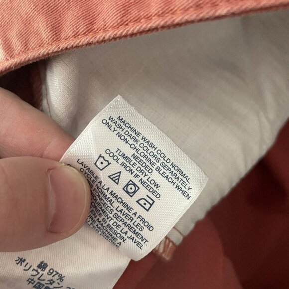 Lands’ End Women SZ 12 Petite Salmon Pink Mid Rise Slim Leg Flat Front Pants - Picture 9 of 9